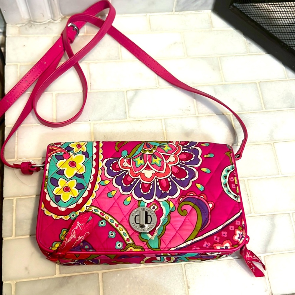 Vera Bradley Turn Lock Crossbody in pink swirl